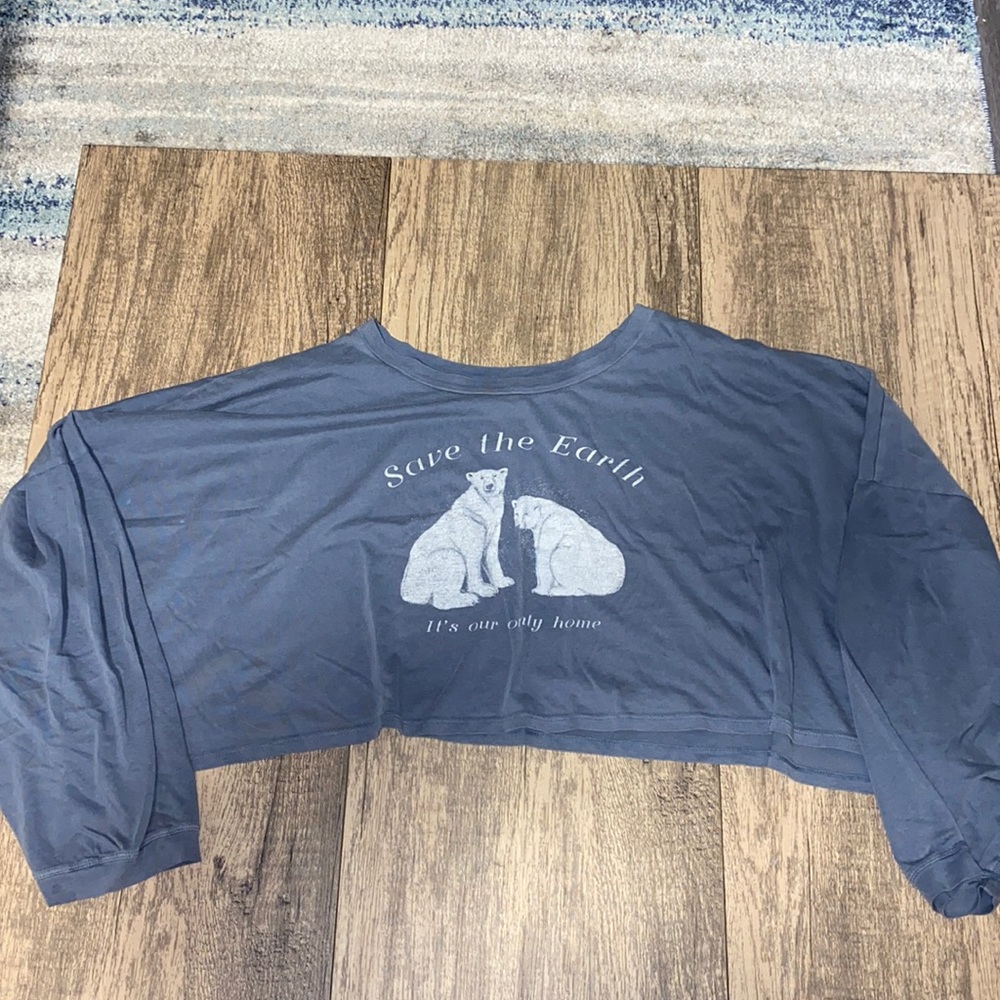 Super Over Sized Polar Bear Sleep Crop Top